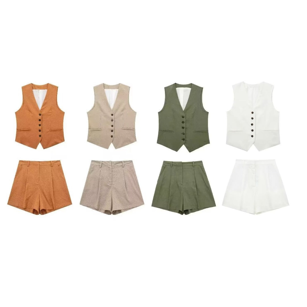 Women Vest Shorts With Suit