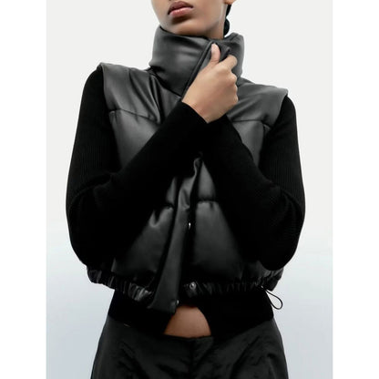 Women Vest PU Leather Vest Fashion Camisole