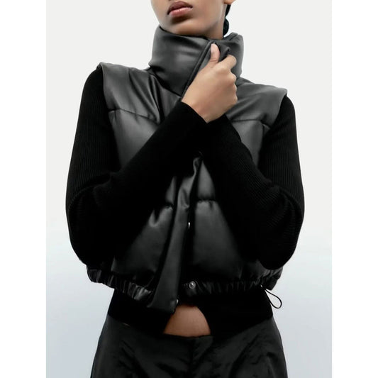 Women Vest PU Leather Vest Fashion Camisole