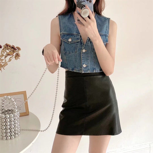Women Vest Retro Sleeveless Slim Fit
