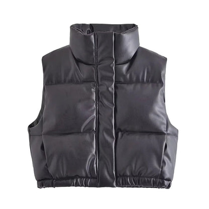 Women Vest PU Leather Vest Fashion Camisole