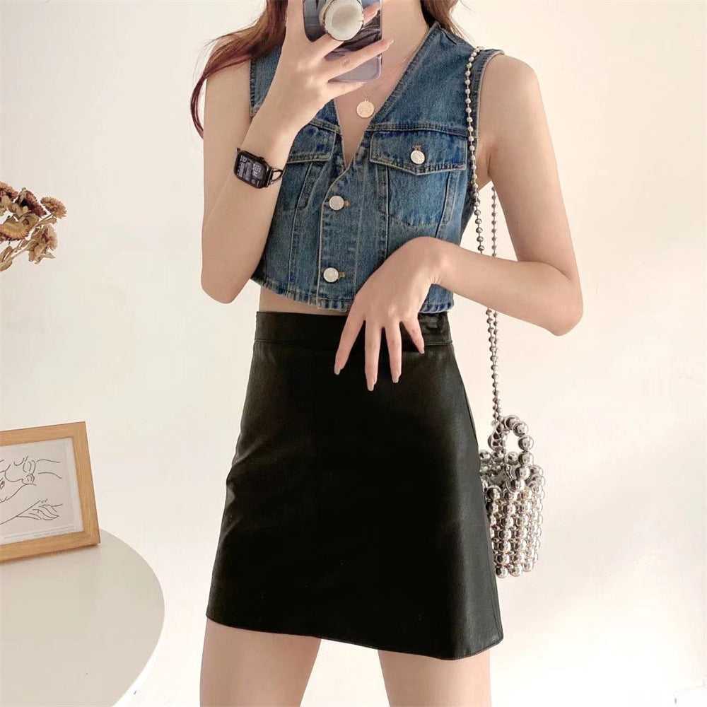 Women Vest Retro Sleeveless Slim Fit